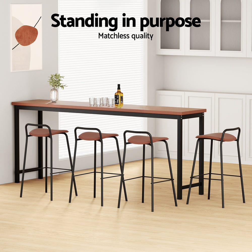 4x Artiss Bar Stools Kitchen Counter Dining Chair Metal Brown BA-BB-9083T-BRX4