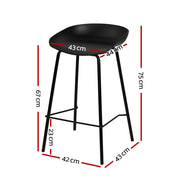 Artiss 2x Bar Stools Kitchen Counter Stools Metal BA-BB-BAR-8319-BKX2