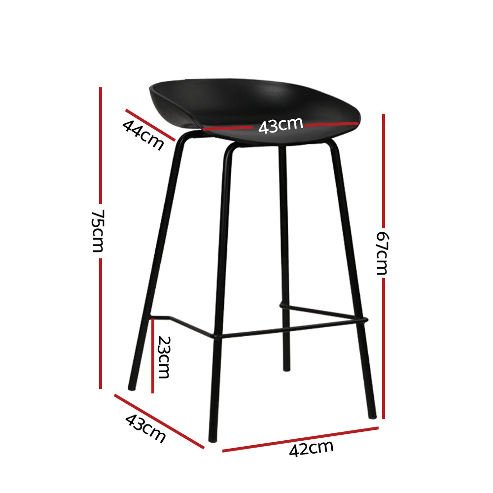 Artiss 4x Bar Stools Kitchen Counter Stools Metal BA-BB-BAR-8319-BKX4