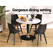 Artiss Dining Chairs Set of 4 Leather Plastic DSW Replica Black BA-BB-DSW-55Y-BKX4