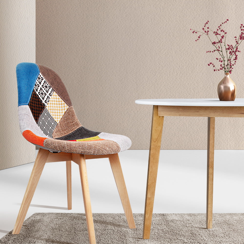 Artiss Dining Chairs Set of 2 Fabric Retro Replica DSW BA-BB-DSW-56FBX2