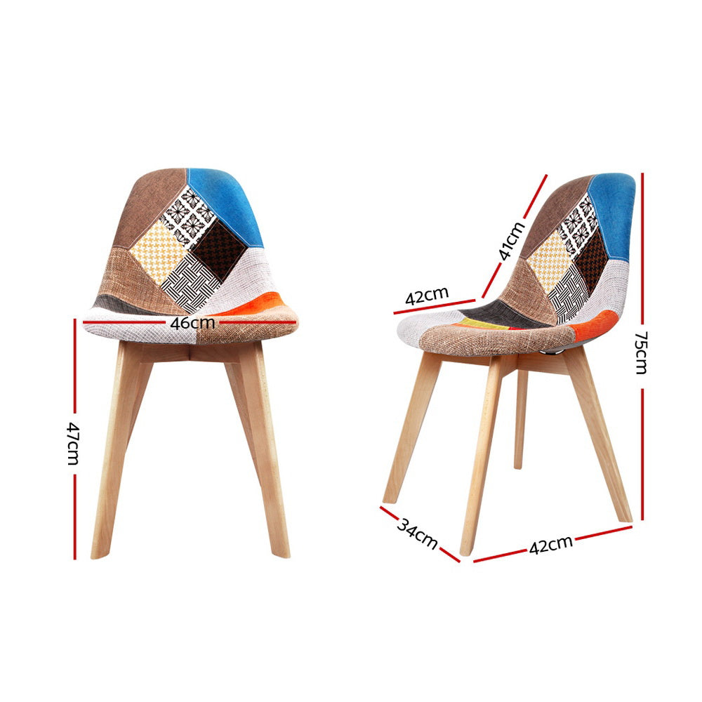Artiss Dining Chairs Set of 2 Fabric Retro Replica DSW BA-BB-DSW-56FBX2