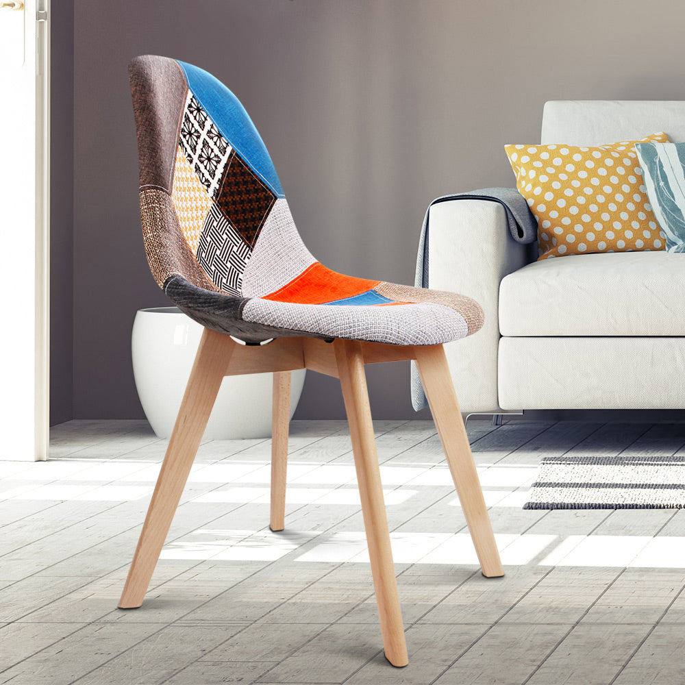 Artiss Dining Chairs Set of 2 Fabric Retro Replica DSW BA-BB-DSW-56FBX2
