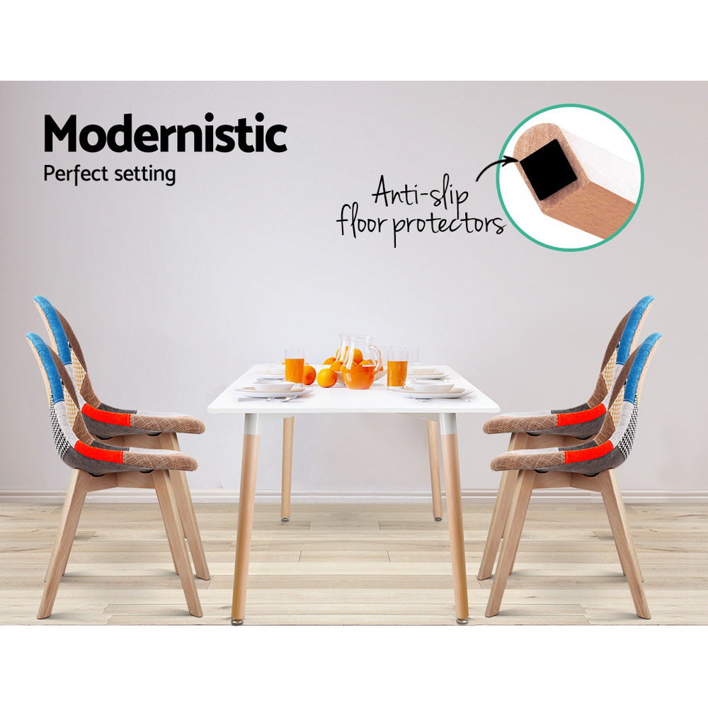 Artiss Dining Chairs Set of 4 Fabric Retro Replica DSW BA-BB-DSW-56FBX4