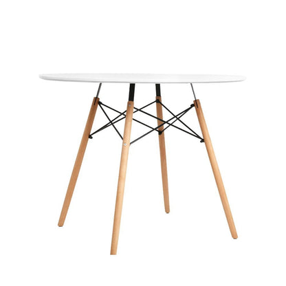 Artiss Dining Table Round White 4 Seater 90CM BA-BB-DSW-TAB90-WH
