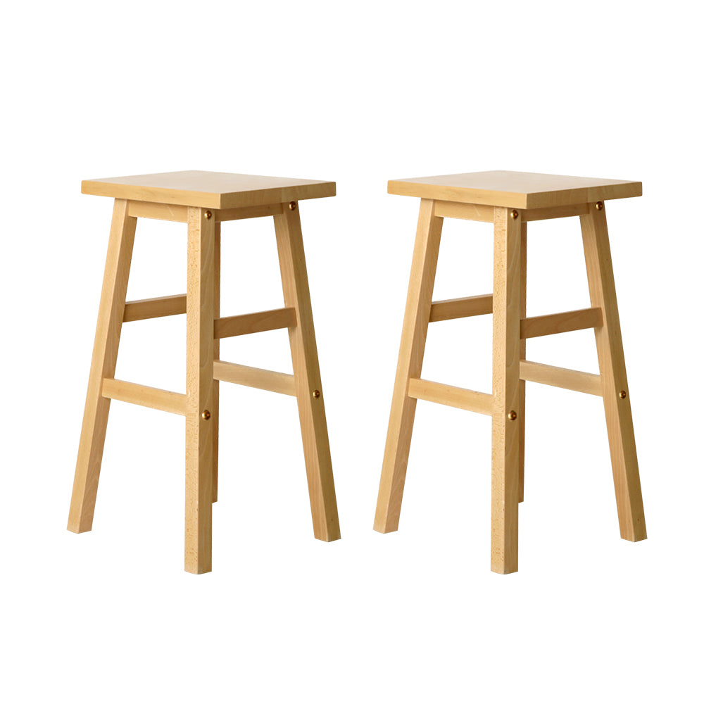 Artiss Bar Stools Kitchen Counter Stools Wooden Chairs Natural x2 BA-G-7031-NTX2