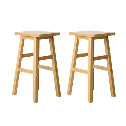 Artiss Bar Stools Kitchen Counter Stools Wooden Chairs Natural x2 BA-G-7031-NTX2