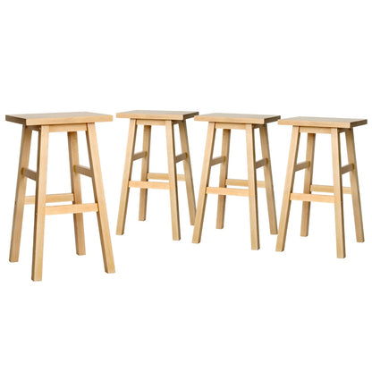 Artiss 4x Bar Stools Kitchen Chairs Wooden Nature BA-G-7031-NTX4