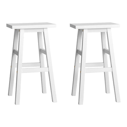 Artiss Bar Stools Kitchen Counter Stools Wooden Chairs White x2 BA-G-7031-WHX2