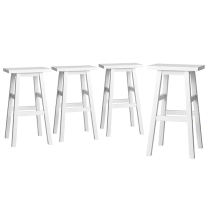 Artiss 4x Bar Stools Kitchen Chairs Wooden White BA-G-7031-WHX4