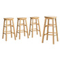 Artiss 4x Bar Stools Round Chairs Wooden Nature BA-G-7033-NTX4
