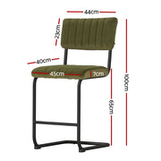 Artiss 2x Bar Stools Velvet Chairs Green BA-HY-005-GNX2