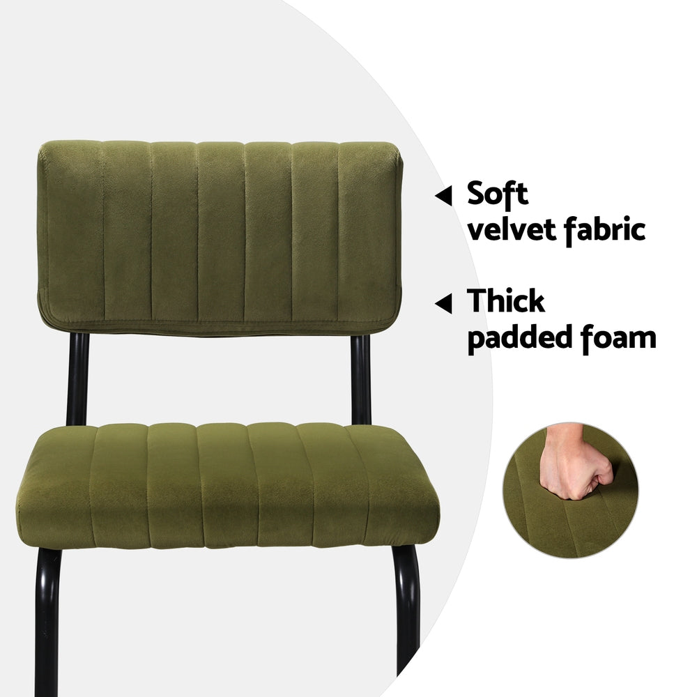 Artiss 2x Bar Stools Velvet Chairs Green BA-HY-005-GNX2