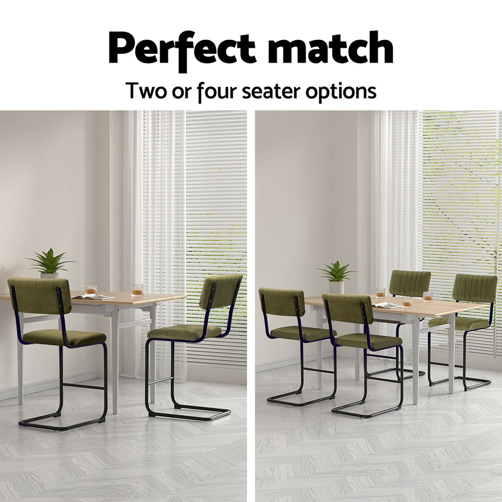 Artiss 4x Bar Stools Velvet Chairs Green BA-HY-005-GNX4