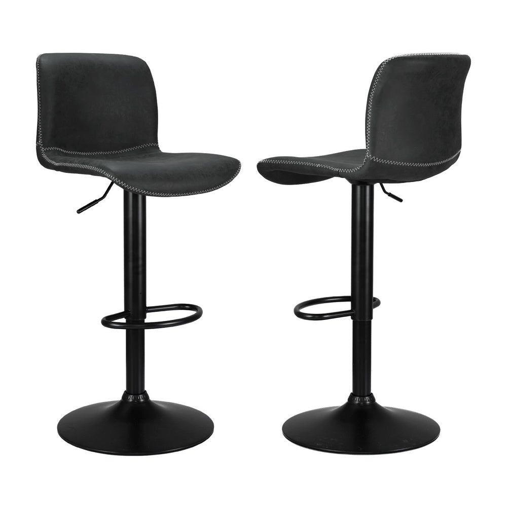Artiss 4x Bar Stools Kitchen Swivel Gas Lift Chairs Black BA-HY-9068-BKX4