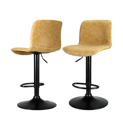 Artiss 2x Bar Stools Kitchen Swivel Bar Stool Gas Lift Chairs Barstools Brown BA-HY-9068-BRX2