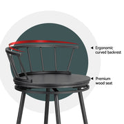 Artiss 2x Bar Stools Swivel Metal Chairs BA-J-8138-BKX2