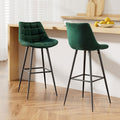 Artiss 2x Bar Stools Velvet Chairs Green BA-K-0222-GRX2