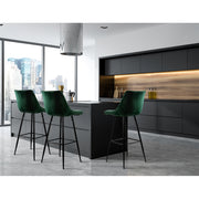 Artiss 2x Bar Stools Velvet Chairs Green BA-K-0222-GRX2