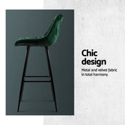 Artiss 4x Bar Stools Velvet Chairs Green BA-K-0222-GRX4