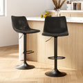 Artiss 2x Bar Stools Vintage Leather Swivel Gas Lift Black BA-K-0224-BKX2