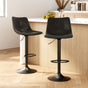 Artiss 2x Bar Stools Vintage Leather Swivel Gas Lift Black BA-K-0224-BKX2