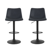 Artiss 2x Bar Stools Vintage Leather Swivel Gas Lift Black BA-K-0224-BKX2