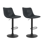 Artiss 2x Bar Stools Vintage Leather Swivel Gas Lift Black BA-K-0224-BKX2