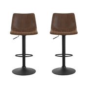 Artiss 2x Bar Stools Vintage Swivel Gas Lift Brown BA-K-0224-BRX2