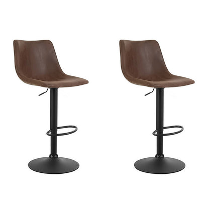 Artiss 2x Bar Stools Vintage Swivel Gas Lift Brown BA-K-0224-BRX2