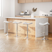 Artiss 4x Bar Stools Leather Gas Lift Chair White BA-K-1001-WHX4