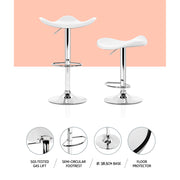 Artiss 4x Bar Stools Leather Gas Lift Chair White BA-K-1001-WHX4