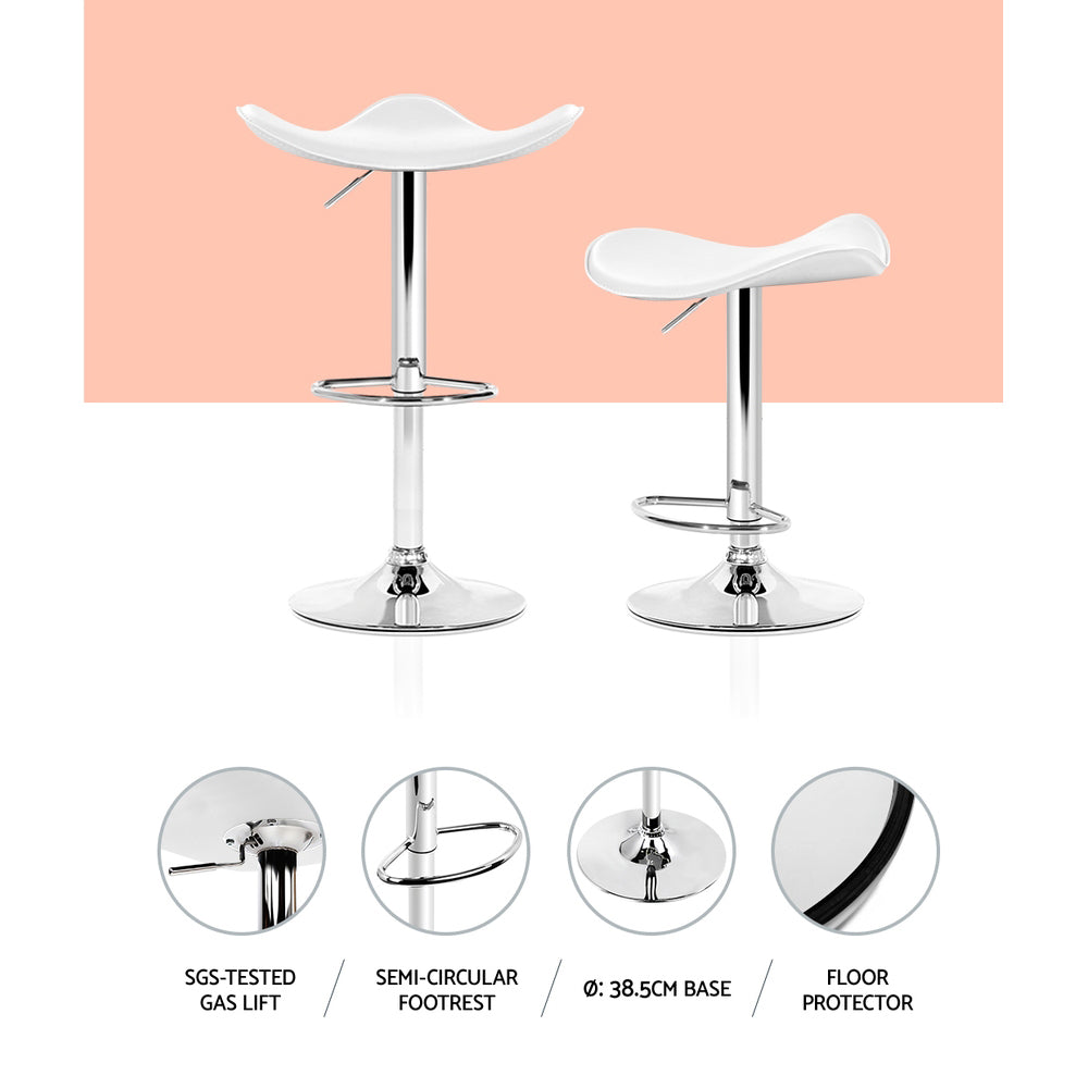 Artiss 4x Bar Stools Leather Gas Lift Chair White BA-K-1001-WHX4