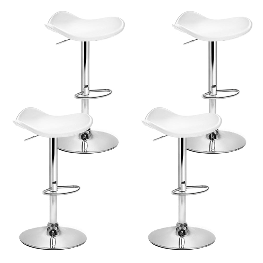 Artiss 4x Bar Stools Leather Gas Lift Chair White BA-K-1001-WHX4