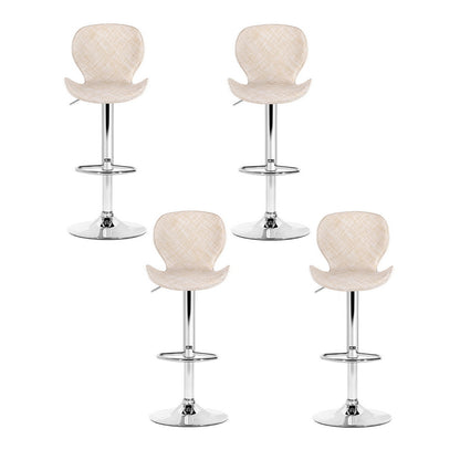 Artiss 4x Bar Stools Kitchen Swivel Gas Lift Counter Chair Wing PE Rattan Beige BA-K-1004-BGX4