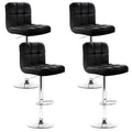 Artiss 4x Bar Stools Leather Gas Lift Black BA-K-1055-BKX4