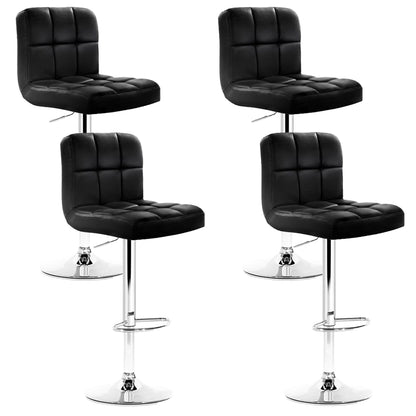 Artiss 4x Bar Stools Leather Gas Lift Black BA-K-1055-BKX4
