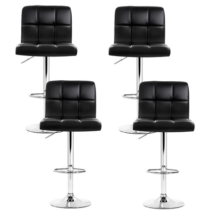 Artiss 4x Bar Stools Leather Gas Lift Black BA-K-1055-BKX4