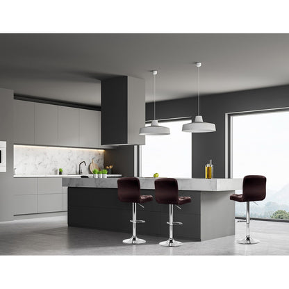 Artiss 4x Bar Stools Leather Gas Lift Brown BA-K-1055-CHX4