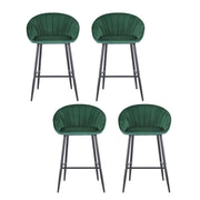 Artiss 4x Bar Stools Kitchen Dining Chair Counter Stool Tub Velvet Metal Green BA-K-1074-GNX4