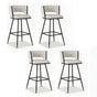 Artiss 4x Bar Stools Kitchen Dining Chair Counter Stool Woven Velvet Metal Ivory BA-K-1087-BGX4