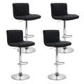 Artiss 4x Bar Stools Gas Lift Leather Black BA-K-1185-BKX4