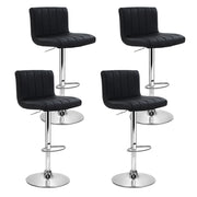 Artiss 4x Bar Stools Gas Lift Leather Black BA-K-1185-BKX4