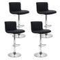 Artiss 4x Bar Stools Gas Lift Leather Black BA-K-1185-BKX4
