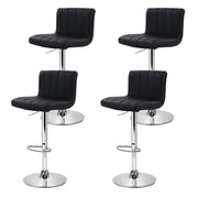 Artiss 4x Bar Stools Gas Lift Leather Black BA-K-1185-BKX4