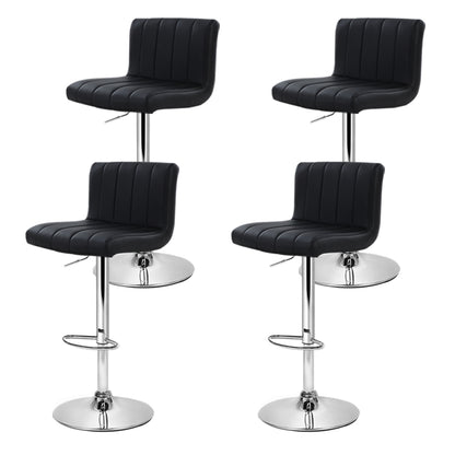 Artiss 4x Bar Stools Gas Lift Leather Black BA-K-1185-BKX4