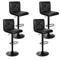 Artiss 4x Bar Stools Gas Lift Leather Chair Black BA-K-1536-BKX4