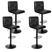Artiss 4x Bar Stools Gas Lift Leather Chair Black BA-K-1536-BKX4