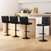 Artiss 4x Bar Stools Gas Lift Leather Chair Black BA-K-1536-BKX4