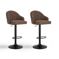 Artiss 2x Bar Stools Kitchen Swivel Gas Lift Counter Chair Shell Leather Brown BA-K-256-BRX2